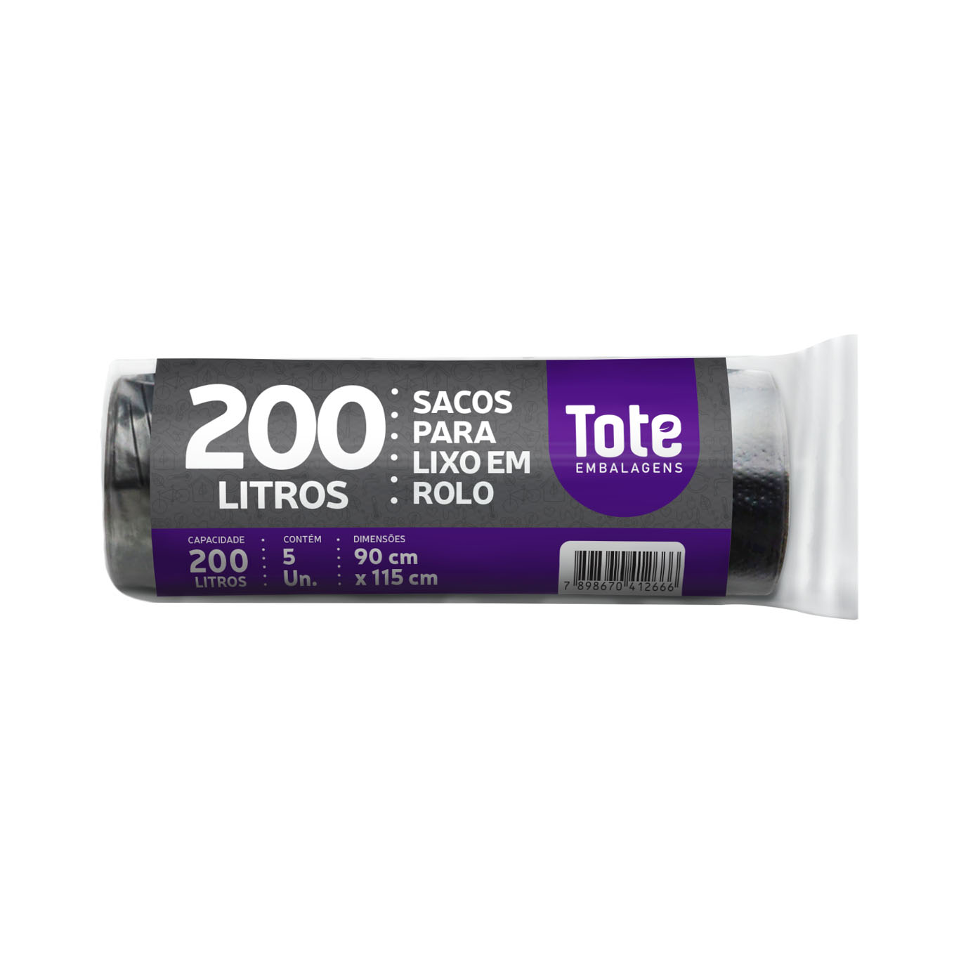 Saco para lixo em Rolo - Tote 200 Litros